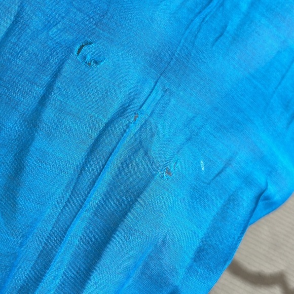 Hale Bob Cabana cotton silk Embroidered Sequin tunic cover-up blouse Size Small - Picture 13 of 14